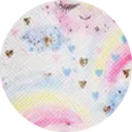 Faux Leather Backing Glitter Hearts & Rainbows 6.5x8 inches