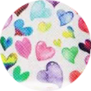 Faux Leather Backing Glitter Hearts & Rainbows 6.5x8 inches