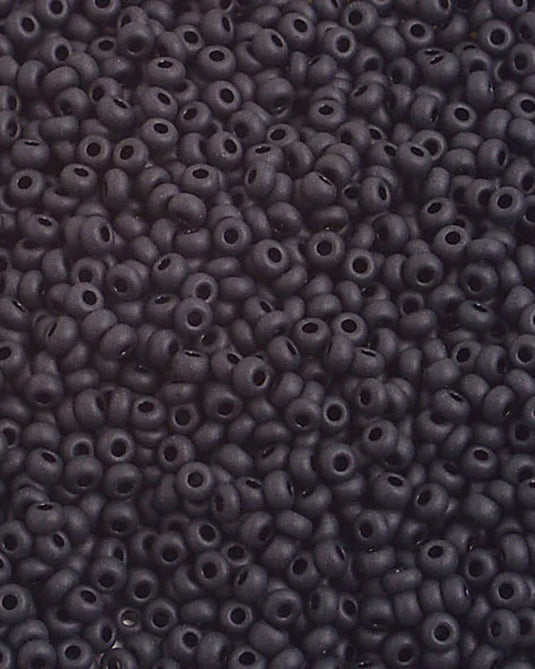 10/0 Czech Seed Beads Black Opaque Matte 22g