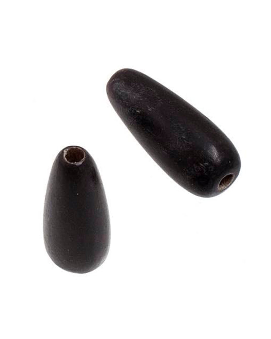 Bone Bead Drops Black 6x15mm Strand