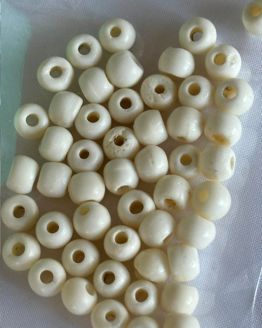 Bone Beads Round White 6mm   50pcs
