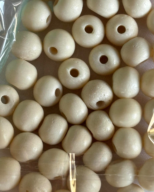 Bone Beads Round White 8mm  20pcs