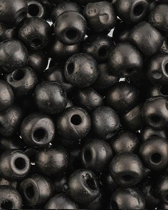 Bone Beads Round Black 6mm