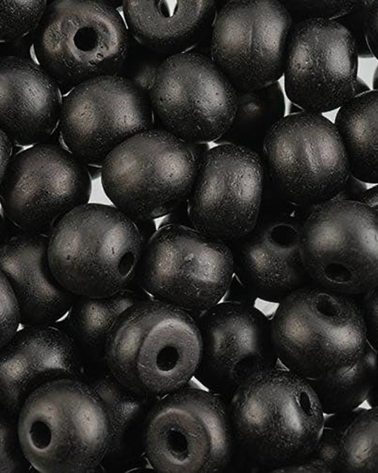 Bone Beads Round Black 8mm