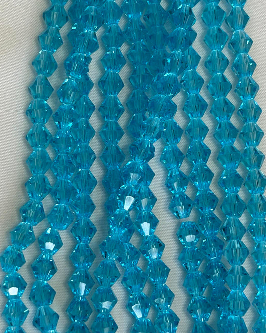 Bicone Glass Beads Cerulean 6mm