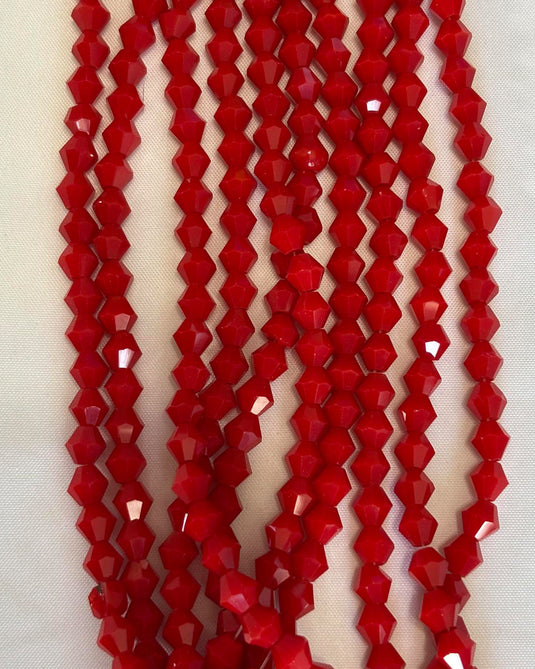 Bicone Glass Beads Cherry 6mm