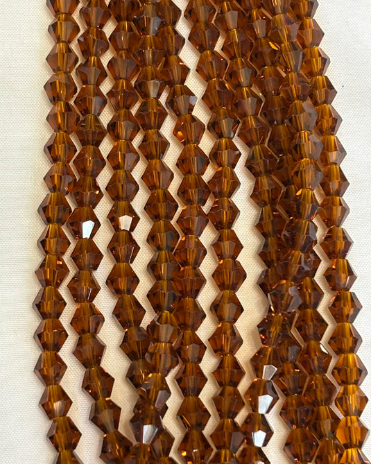 Bicone Glass Beads Chocolate 6mm