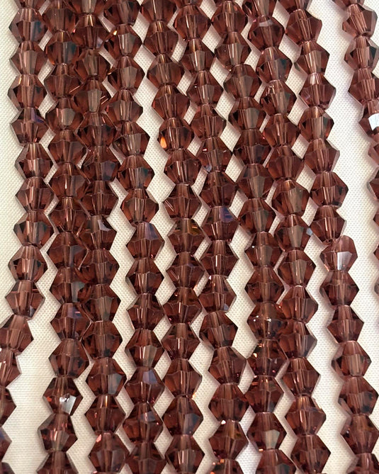 Bicone Glass Beads Cinnamon 6mm