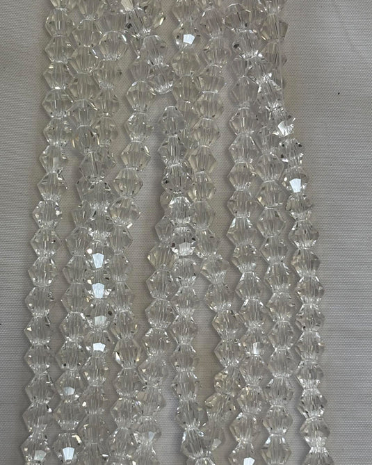 Bicone Glass Beads Crystal 6mm
