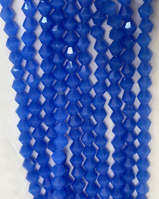 Bicone Glass Beads Denim 6mm