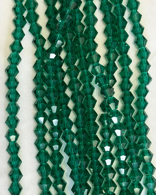 Bicone Glass Beads Emerald 6mm