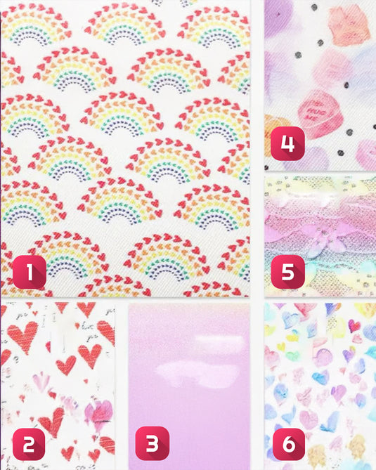 Faux Leather Backing Hearts 6.5x8 inches