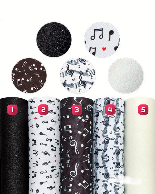 Faux Leather Backing Musical 6.5x8 inches