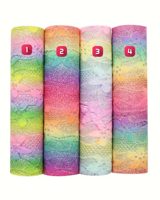 Faux Leather Backing  Lacey Lace 6.5x8 inches