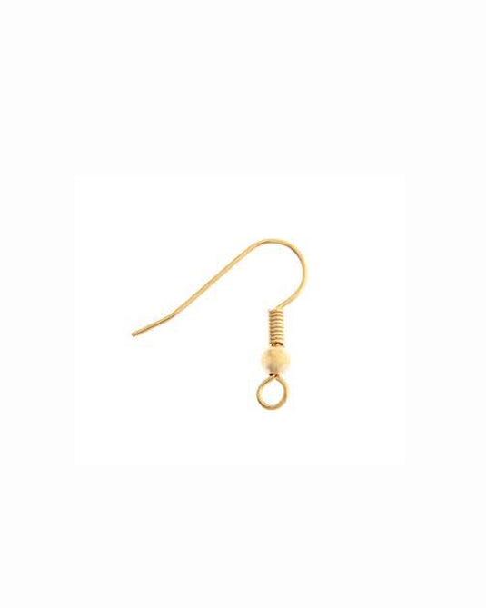 Fish Hook Earwire With Ball and Spring 8mm