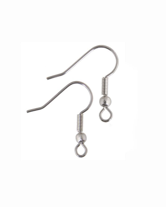 Fish Hook Earwire With Ball and Spring 20mm