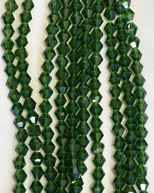 Bicone Glass Beads Forest Green 6mm