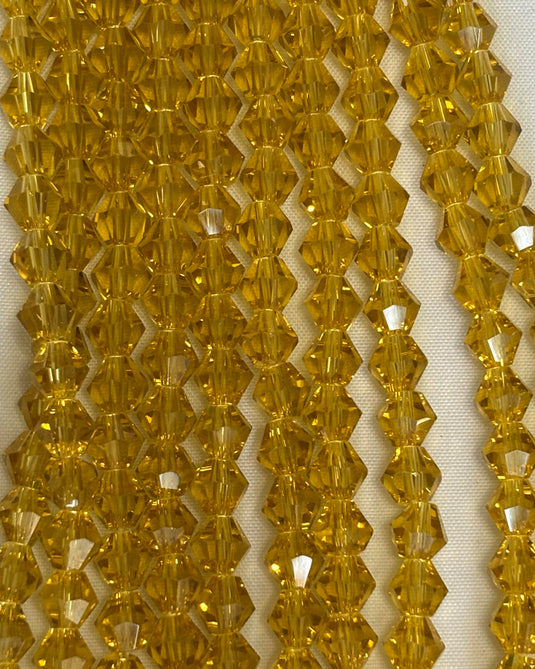 Bicone Glass Beads Gold 6mm