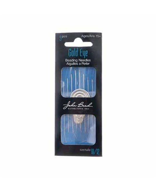 Gold Eye Beading Needle 8pcs w/Threader
