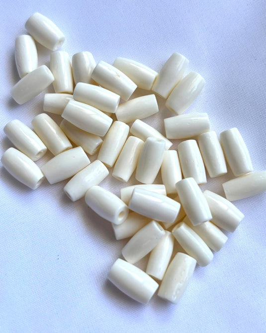 Hairpipe Bone Beads White 1/2"   20pcs