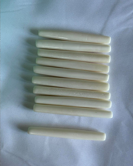 Hairpipe Bone Beads White 2"  10pcs