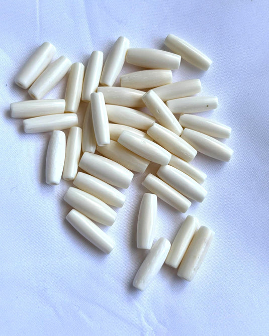 Bone Beads White 3/4"  25pcs