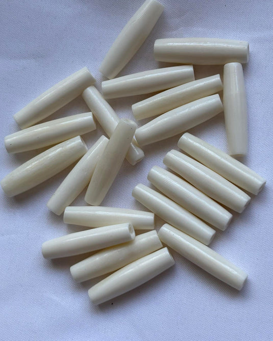 Hairpipe Bone Beads White 1"  20pcs