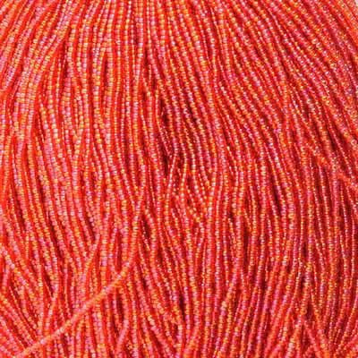 11/0 Czech Seed Beads 
Orange AB Transparent
