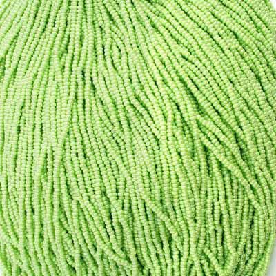 11/0 Czech Seed Beads 
Pale Green Luster Opaque
