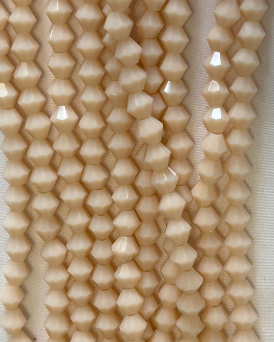 Bicone Glass Beads Ivory 6mm