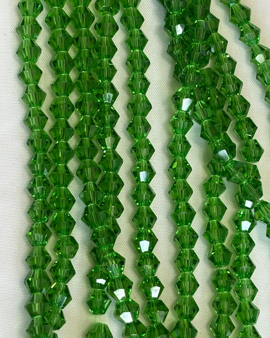 Bicone Glass Beads Kelly Green 6mm