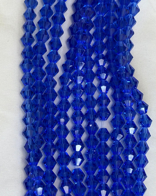 Bicone Glass Beads Lapis 6mm