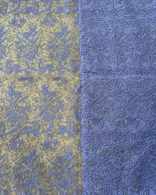 Lace Material Lavender Flowers