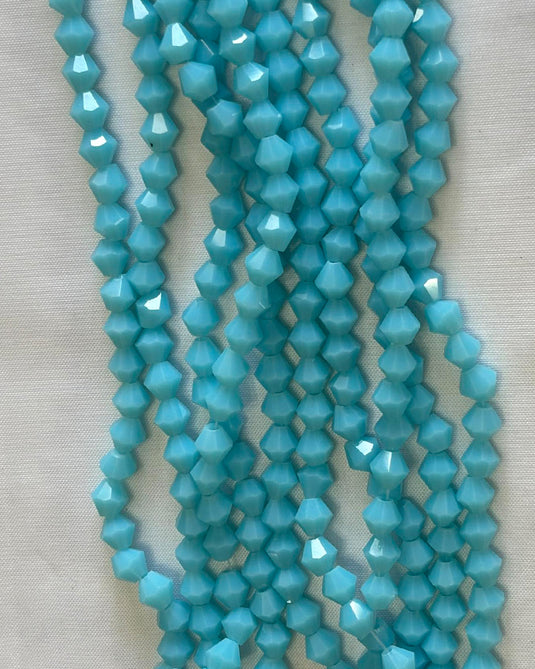 Bicone Glass Beads Light Blue 6mm