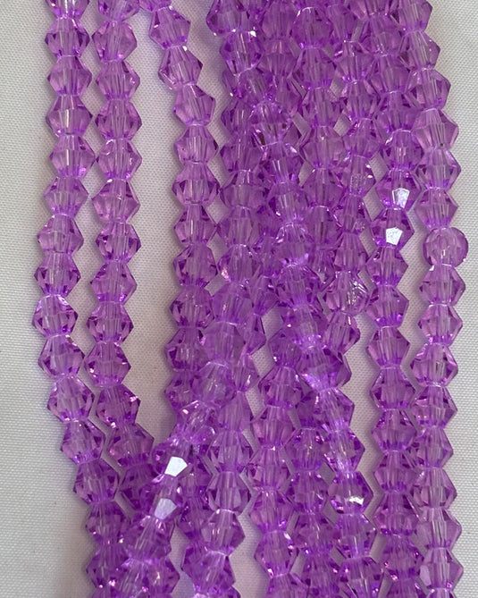 Bicone Glass Beads Lilac 6mm