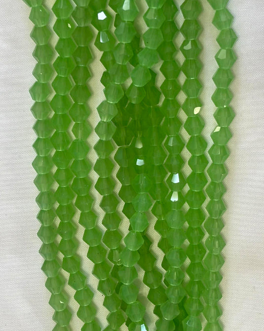 Bicone Glass Beads Lime 6mm
