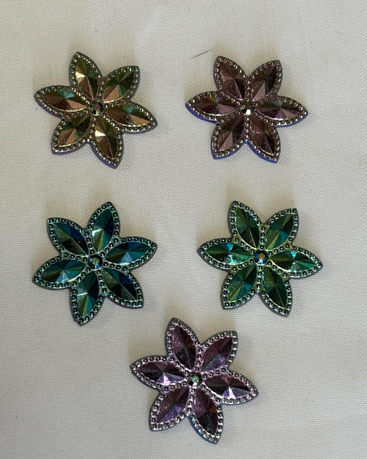 Metallic Flowers 1 inch
