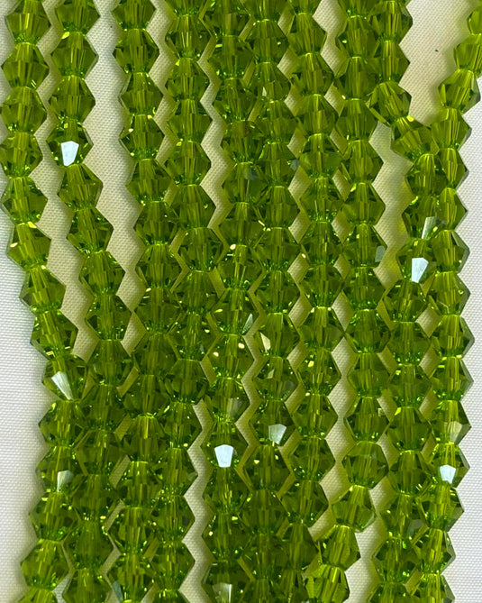 Bicone Glass Beads Olive 6mm