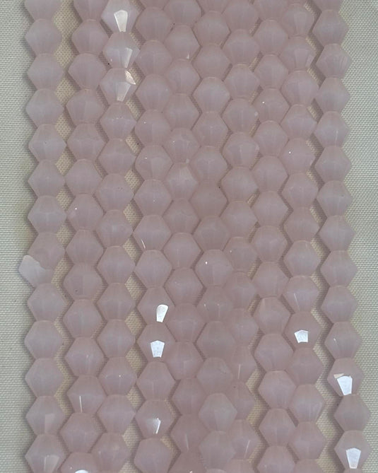 Bicone Glass Beads Pink 6mm