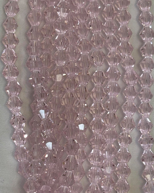 Bicone Glass Beads Pink Lemonade 6mm