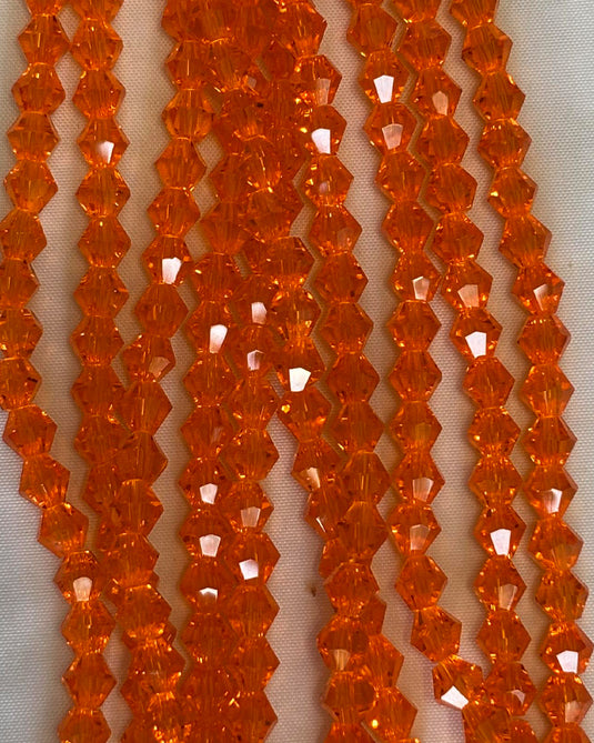 Bicone Glass Beads Pumpkin 6mm