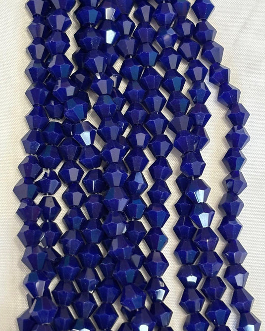 Bicone Glass Beads Royal blue 6mm