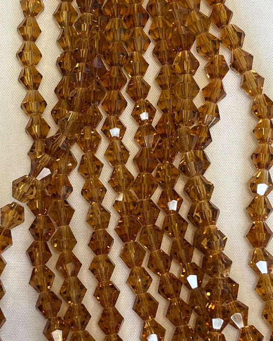 Bicone Glass Beads Russet 6mm