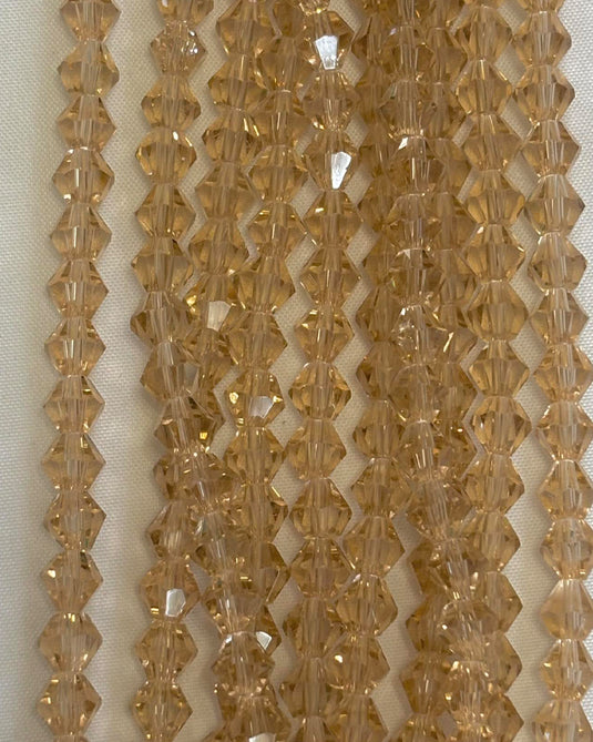 Bicone Glass Beads Sand 6mm