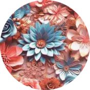 Faux Leather Backing Soft Floral 6.5x8 inches