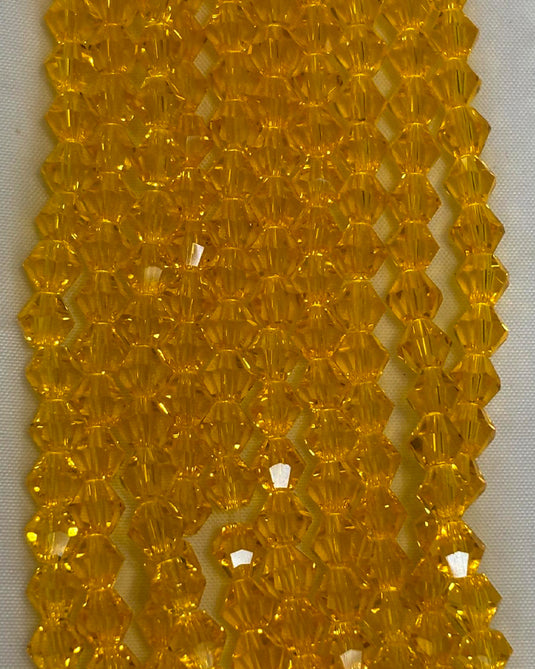 Bicone Glass Beads Saffron 6mm