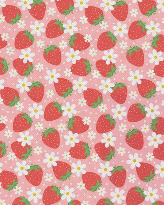 Faux Leather Backing Strawberry 6.5x8 inches