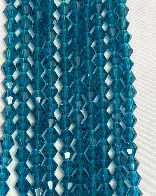Bicone Glass Beads Teal 6mm