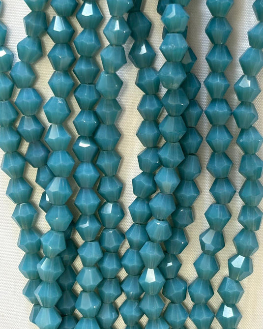 Bicone Glass Beads Blue 6mm