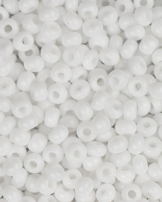 10/0 Czech Seed Beads White Opaque 22g